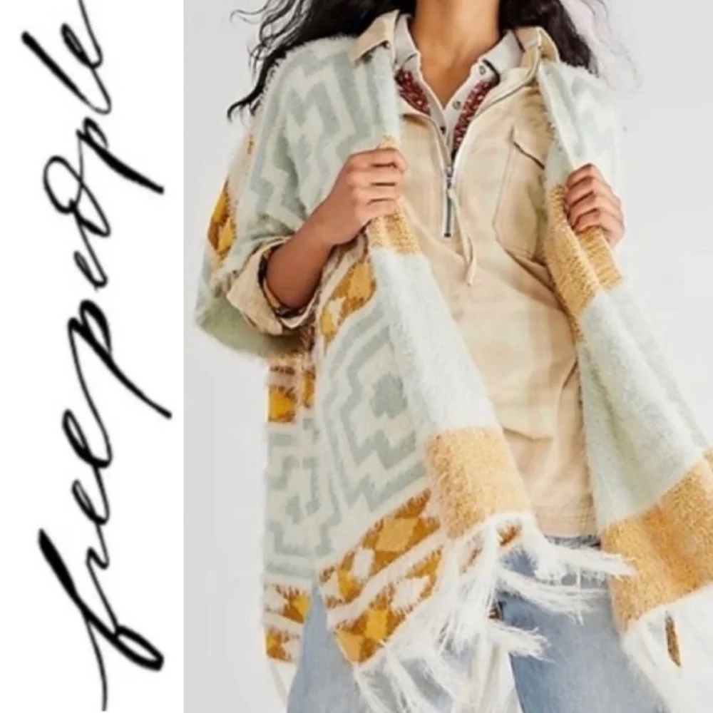 Free People Diamondback Cozy Kimono in Ivory & Cream - OS - Yellowstone vibe! 🦌